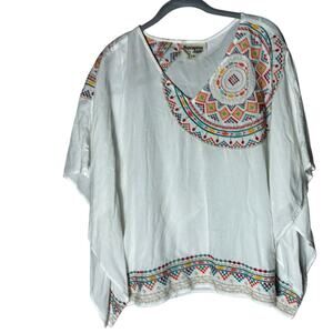 Savanna Jane Embroidered Loose Fit Flare Sleeves Top Size Small/Medium